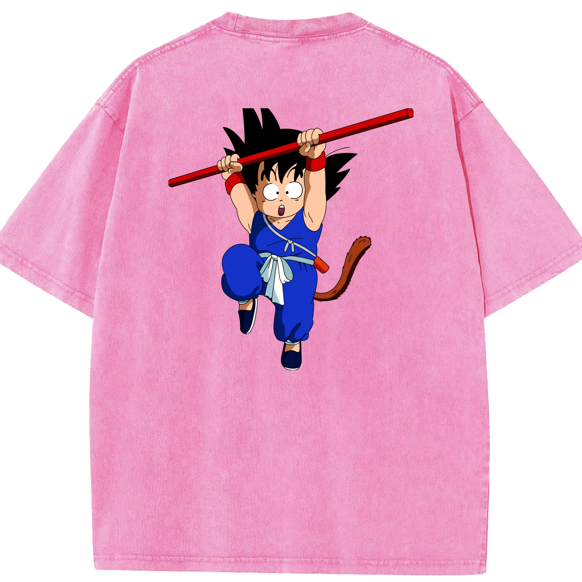 （画像用） ドラゴンボール 孫悟空（そん ごくう）Son Goku カカロット DRAGON BALL Kakarotto 綿100% ヴィンテージ風 半袖Tシャツ（背面プリント）
